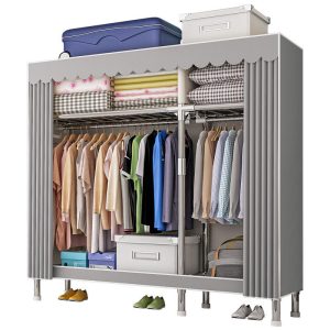 Rack Portable Closet Large Wardrobe Clothes Organizer Dustproof Cover