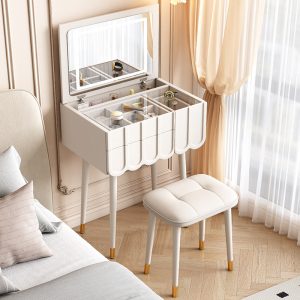 Modern Simple Luxury Bedroom Makeup Table Wind Flip Dresser Mini