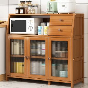 Kitchen Cabinet Cart Multi Function -vintage Tableware Side Storage Organizer