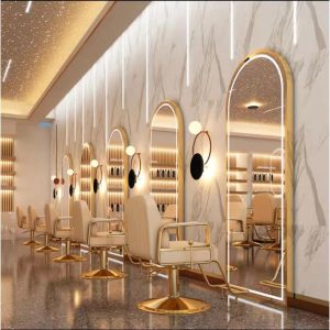 Luxury Barber Cabinet Mirror Kelly Sales Factory Design Floor Light