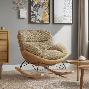 Wood Fabric Leather Chair Sofa Rocking Nordic Sets Velvet Wing