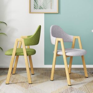 Leather Metal Chair Dining Linen Seating Chairs Cushion Seat Legs