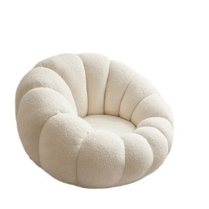 Chair Pumpkin Lounge Lazy Couch Lamb Plush White