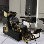 Black Gold Hair Salon Shampoo Chair Bed
