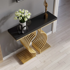 Luxury Elegant Simple Wood Metal Home Hotel Living Console Table