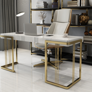 High Luxury Modern Wood Stainless Steel Console Table Glossy White