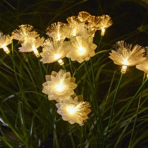 Solar LED Ground Plug Light Flower Design