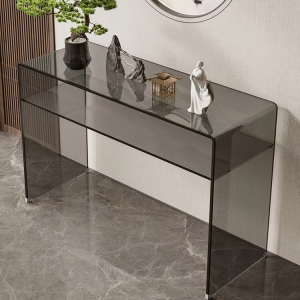 Modern Chinoiserie Glass Console Table