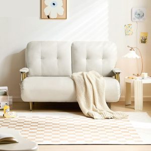 Convertible Leather Couch Sofa Bed