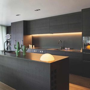 Black Shaker Style Solid Wood Kitchen Cabinets