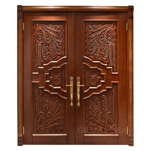 Mahogany Solid Wood Thermal Insulation Door