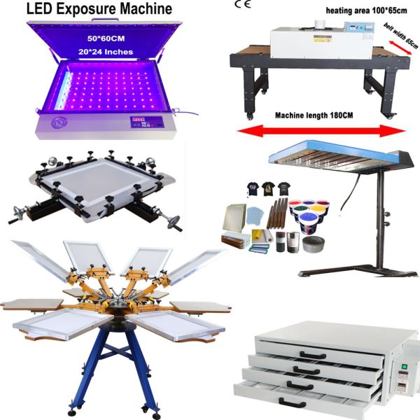 Serigraphy 6-Color 6-Station Screen Printing Machine