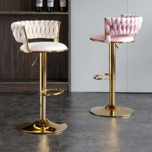 Velvet Swivel Bar Chair