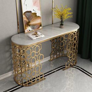 Modern Simple Luxury Gold Stainless Steel Home Living Console Table