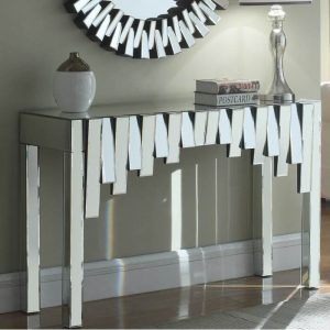 Modern Glass Home Hotel Console Table Mirrored Design Hallway