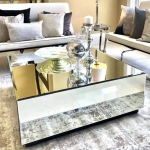 Home Hotel Table Style Squared Low Height Center Sparkle