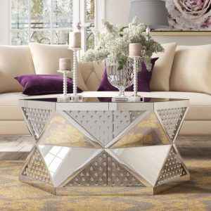 Modern Glass Living Home Hotel Mirror Table Crystal
