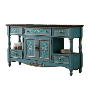 Wood Console Cabinet Sideboard Made Solid American Style Retro