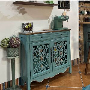 Wood Cabinet Country Shoe Carving Hallway Retro Hand-carved