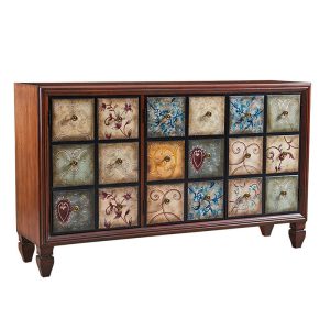Vintage Cabinet Painted Drawer Furniture Retro Antique Rustic Wooden Chest
