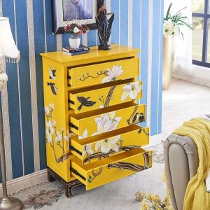 Vintage Wood Living Home Cabinet Room Door Drawers Decor Furniture