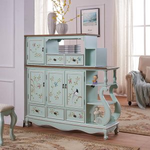 Wood Living Room Mdf Solid Furniture Drawers Durable Retro Painted