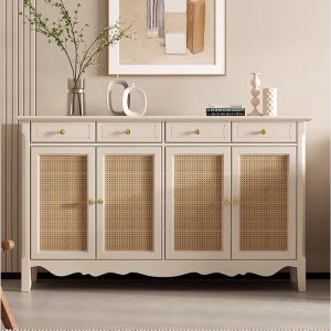 Vintage Rattan Cabinet Antique Furniture Wholesale Rustic Black White Green