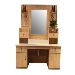 Wooden Salon Hairdressing Styling Mirror Station