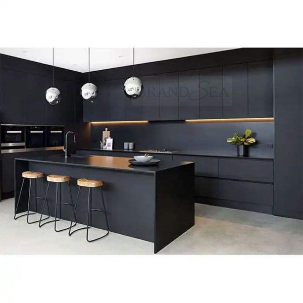 Black Lacquer Finish Modern Kitchen Cabinet - Image 2