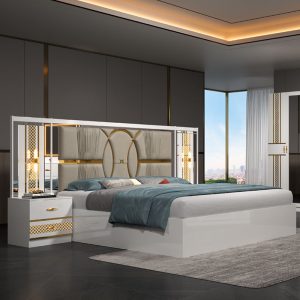 Wood Bedroom Set Frame Bed Turkish Style Furniture Full
