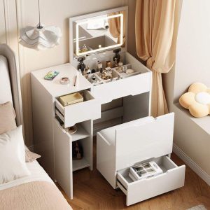 Modern Luxury Mirror Table Set Dresser Storage Dressing