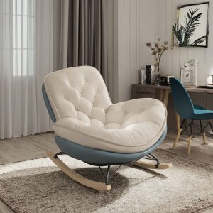 Leather Sofa Chair Rocking Nordic Style