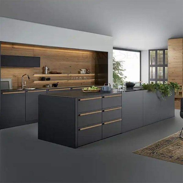 Black Lacquer Finish Modern Kitchen Cabinet - Image 4