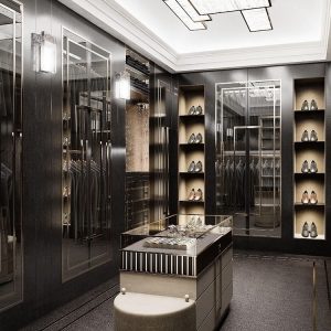 Sliding Mirror Glass Walk In Closet