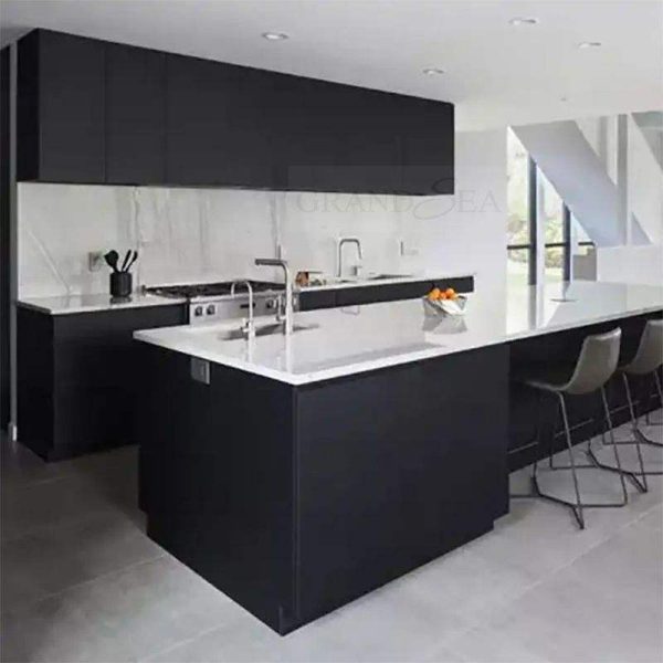 Black Lacquer Finish Modern Kitchen Cabinet - Image 5