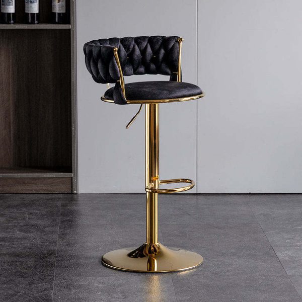 Velvet Swivel Bar Chair - Image 5