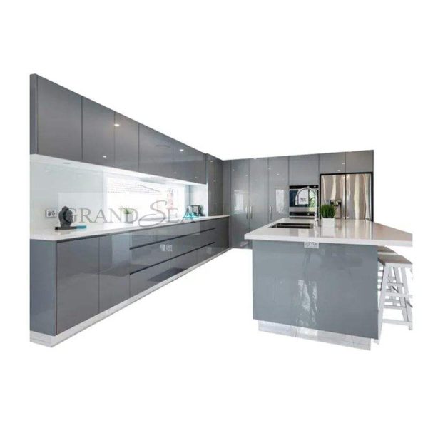 White High Glossy Lacquer Kitchen Cabinets - Image 3