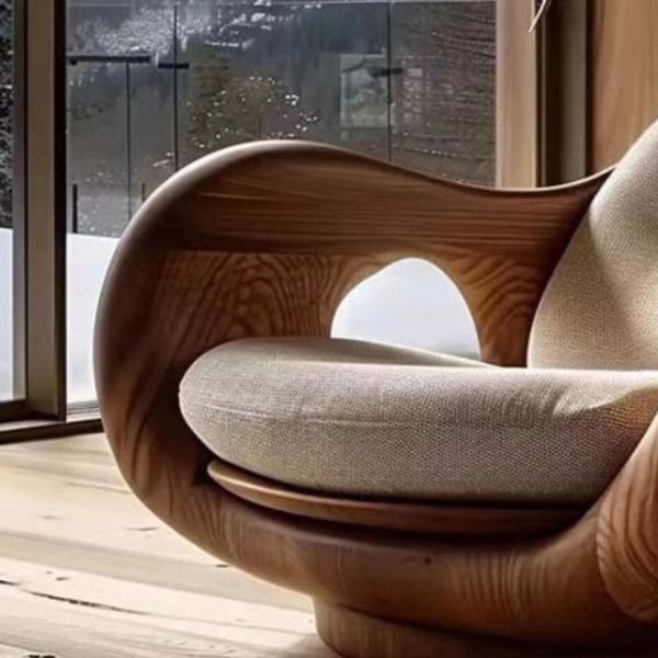 Creative Single Log Living Room Sofa Chair - Image 7