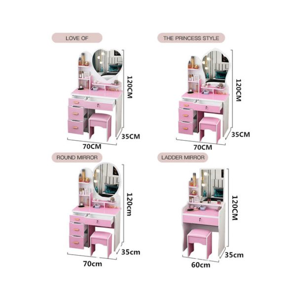 White Modern Vanity Dresser Set - Image 6