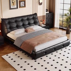 Leather Bedroom Bed Soft Bag High-end Atmosphere Double King Size
