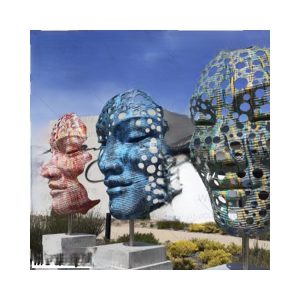 Human Metal Face Sculpture