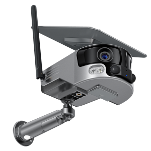 8MP 180° Dual Lens Solar Security Camera – AI Detection & 4K Recording