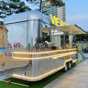 Stainless Steel Airstream Food Truck Trailer