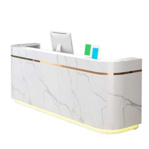 Modern Marble & Metal Reception Desk – Model ST/RD213-6
